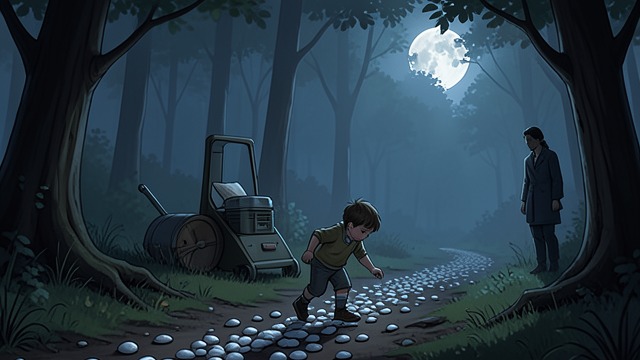 First Return from "Hansel and Gretel". First Return A path back Hansel secretly gathers White Pebbles and leaves them along the route.
