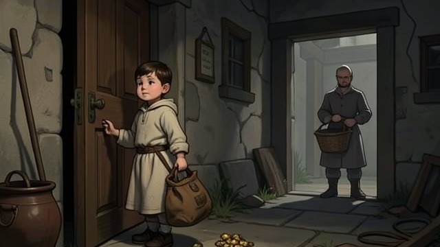 A Brief Homecoming from "Hansel and Gretel". A Brief Homecoming Back at the door The children follow the White Pebbles and return home.