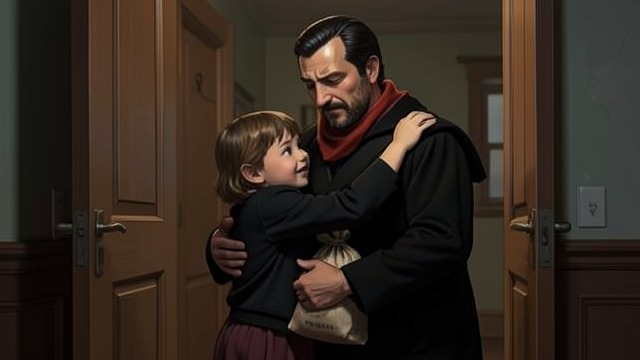 Joy Mixed with Remorse from "Hansel and Gretel". Joy Mixed with Remorse A long absence After the Witch’s defeat, Hansel and Gretel find their father. He says that he has regretted abandoning them every day.