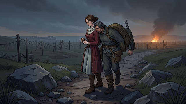Trust in the Minefield from "The Shepherd". Staying Beside Her A Dangerous Separation Veena steps onto a mine and freezes.