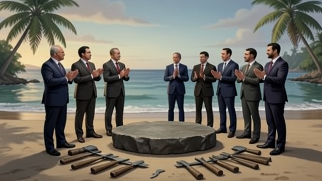 Unity Under Motion from "Last and First Men". A World State Bargained unity After a long East–West conflict, representatives negotiate a unified economic order on an island in the Pacific.