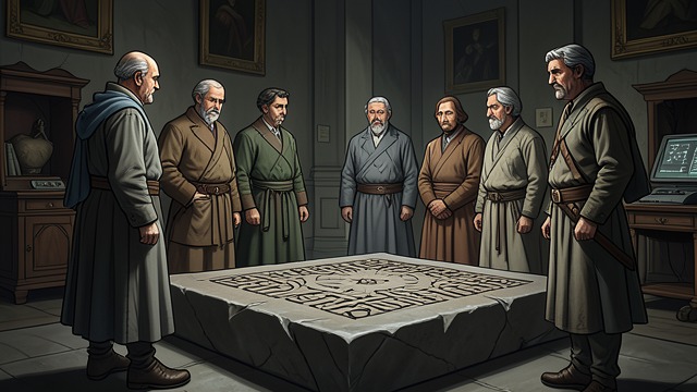 A Record Against Extinction from "Last and First Men". Writing for a Remote Future The founders’ labor The Siberian survivors engrave outlines of science, history, and individual belief onto durable stone.