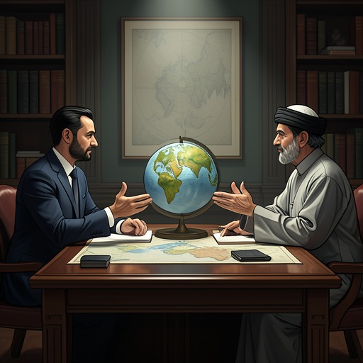 The Daughter of Man’s Turning Point from "Last and First Men". This flow traces how the Daughter of Man’s encounter with rival negotiators becomes a symbolic hinge in the creation and Americanization of the world state.