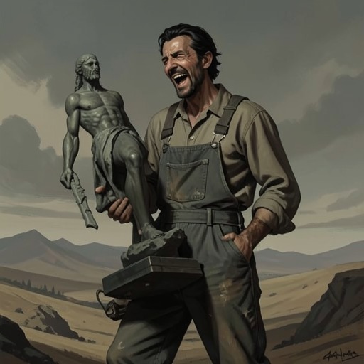 The Patagonian Prophet’s Fate from "Last and First Men". This flow follows the prophet who awakens the Patagonians to the possibilities of youth, mocks their worship of power, and leaves behind a distorted legacy.