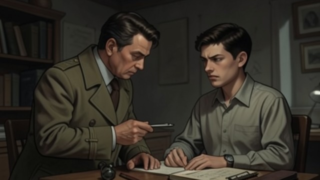 Wolf’s Inspection from "Wasp". Judgment Before Explanation A cold assessment William Wolf studies Mowry’s movement and appearance before explaining the mission.