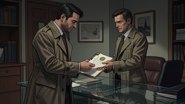 Identity at the Hotel Desk from "Wasp". A Document Makes a Stranger Ordinary verification Mowry checks his papers with a policeman before using them at a hotel.