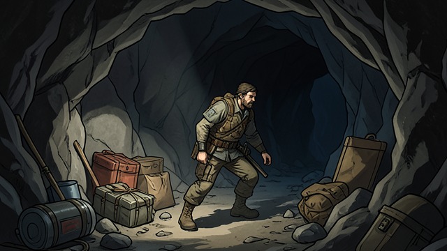 The Cache’s Final Lesson from "Wasp". A Wasp Can Be Ground Down The base fails The warning ring gives no signal and Mowry hears an intruder near the cave.