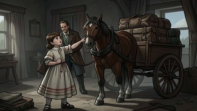 A Child’s Protest from "Black Beauty". A Child’s Protest Visible Distress At the railway station, a young girl warns that Black Beauty is weak and cannot safely carry the party and its luggage.
