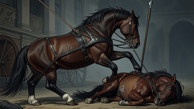 Ginger’s Rebellion from "Black Beauty". Ginger’s Rebellion Restraint Escalates Ginger’s rein is tightened again despite her growing distress.