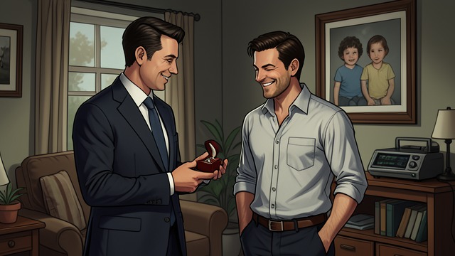 A Friend in the Future from "The Exception". A Friend in the Future Sharing the good news After Cane proposes, Max congratulates him while continuing their familiar teasing.