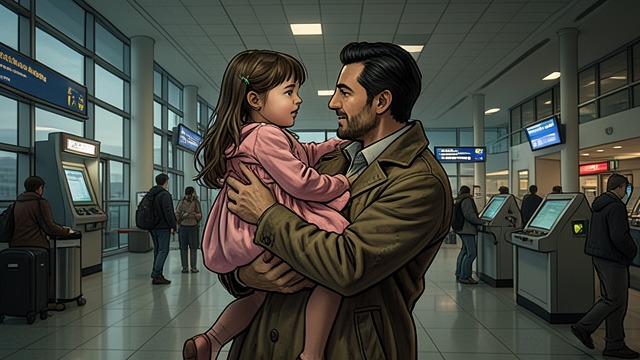 A Welcome in Shanghai from "The Killing Room". A Child at the Center At Hongqiao Airport, Xinxin sees Li Yan and runs to leap into his arms.