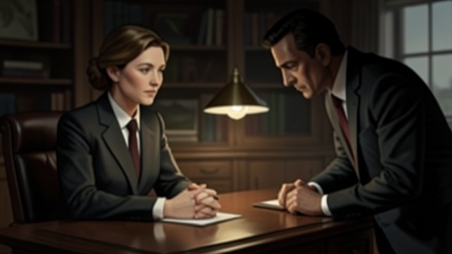 The Lawyer’s Door from "Deception". Separation Becomes Thinkable Rehearsing a Departure The woman consults a solicitor and later imagines returning to one, but each step toward divorce brings her…