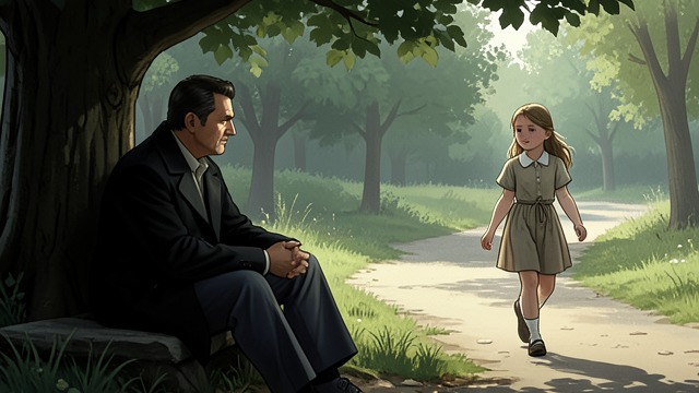 The Narrator Watches from "Other People". The Narrator Watches Recognition Across the Street The narrator waits in deep shade as young Amy walks down the path.
