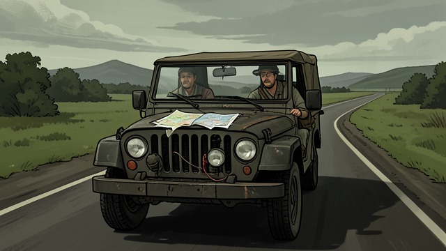 A Continental Expedition from "Earth Abides". A Continental Expedition A group chooses movement The Tribe responds to its water crisis by sending Robert and Richard east in a repaired jeep.