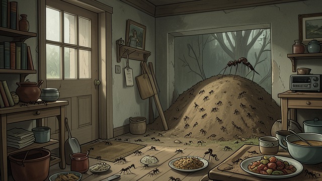 The Ants’ Sudden Peak from "Earth Abides". The Ants’ Sudden Peak A population explosion Ants spread across Isherwood Williams’s neighborhood, invading houses and overwhelming efforts to keep food clean.
