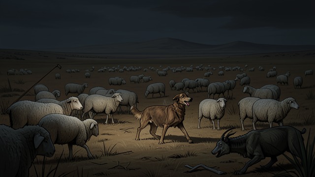 The Sheep’s Decline from "Earth Abides". The Sheep’s Decline A lost protector Flocks survive briefly after their shepherds vanish, while sheepdogs continue to herd them through habit.