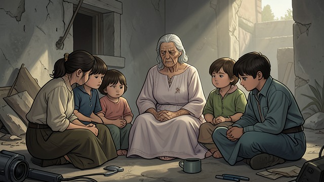 A Last Generation Together from "Earth Abides". A Last Generation Together Families gather close As Em weakens, children and grandchildren surround her.