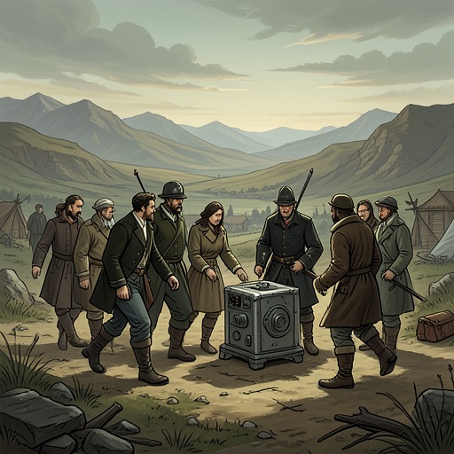 A Community Makes Its First Law from "Earth Abides". This flow traces The Tribe’s movement from informal custom to collective authority under the pressure of Charlie’s conduct and the typhoid outbreak.