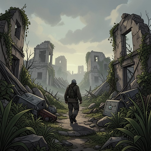 Civilization’s Long Retreat from "Earth Abides". This flow traces the loss of infrastructure and specialized knowledge, then follows the partial return of practical invention in The Tribe.