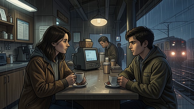 The Parting at King’s Cross from "Panic Room". The Parting at King’s Cross An ordinary goodbye Jane and Holly have coffee at King’s Cross before separating for their journeys.