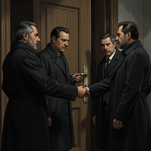 The Coercion Around the Panic Room from "Panic Room". This flow follows the escalating attempts by French and his associates to extract Harkness’s hidden assets and open the concealed room.