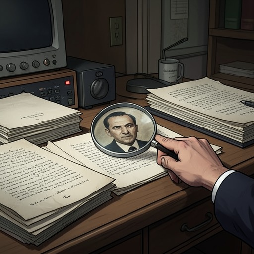 The Investigation’s Changing Leads from "Panic Room". This flow follows the investigators’ shifting clues from house records to a medical account, a witness, and a concealed corporate role.