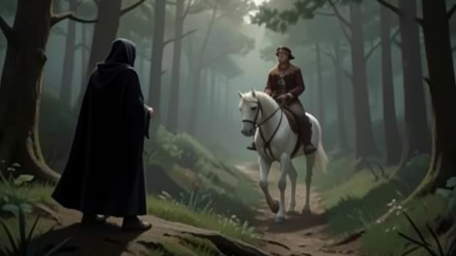 The Rider on the Mound from "Mabinogion". A Meeting at Gorsedd Arberth The impossible pursuit From the mound above Narberth, Pwyll sees Rhiannon approach on a white horse.