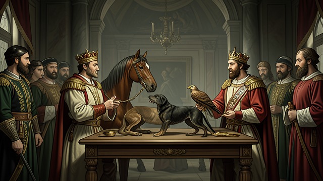Gifts Between Courts from "Mabinogion". Friendship Becomes an Institution Mutual gratitude Pwyll and Arawn exchange horses, hounds, hawks, and other valued gifts.