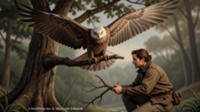 The Eagle in the Oak from "Mabinogion". Near Death and Recognition A transformed survivor Wounded in the one circumstance that could kill him, Llew becomes an eagle and vanishes.