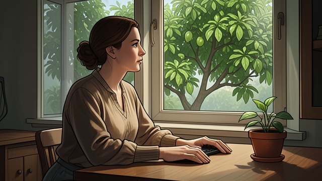 A New Room from "American Woman". A New Room Wanting a View Jenny chooses a sunny communal room in Berkeley because it looks onto plants and a lime tree.