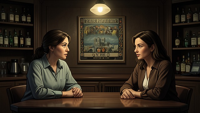 A Bar Beneath the Poster from "American Woman". A Bar Beneath the Poster A Risky Evening Jenny and Pauline enter a roadside bar and find Pauline’s wanted poster displayed behind the counter.