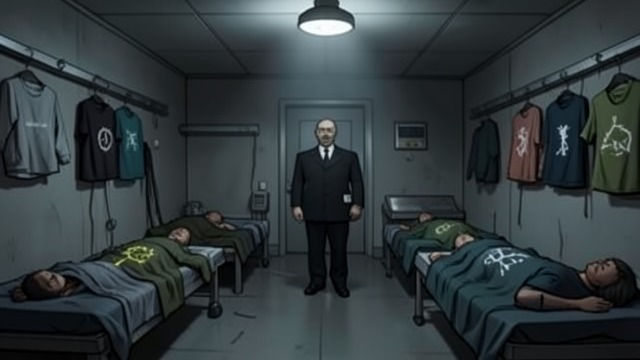 The Morgue’s Line of Bodies from "Homunculus". Evidence Reaches the Open Corpses beyond the laboratory Pule awakens in a morgue among bodies associated with Narbondo’s experiments.