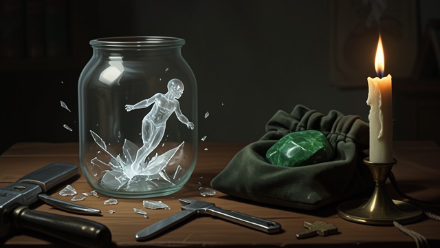 Different Endings for Different Boxes from "Homunculus". One Box Opens, Another Remains The Homunculus escapes Pule destroys the box containing the Homunculus, ending its confinement.
