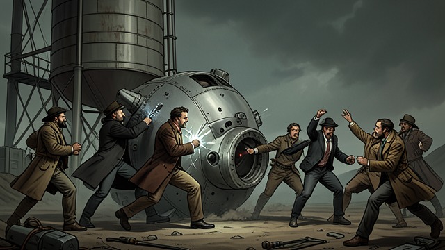 Sabotage and Abduction from "Homunculus". Deener Strikes Again Damage to the spacecraft Deener enters St. Ives’s silo and damages the craft, helping cause its accidental launch.