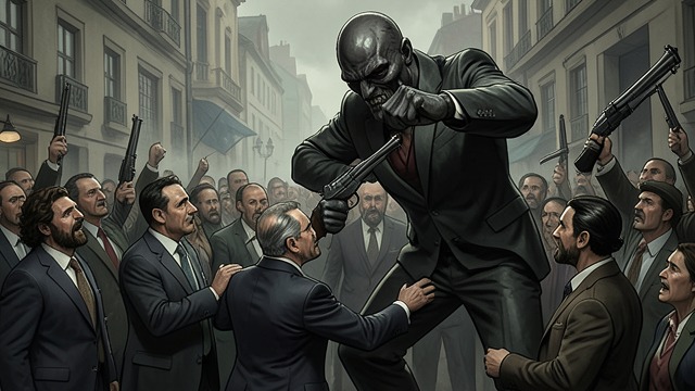 The Heath’s Public Reckoning from "Homunculus". A Millionaire Loses His Power A struggle without privilege Drake tries to seize a box during the chaos on Hampstead Heath.
