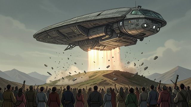 The Stars Reclaim the Travelers from "Homunculus". Earth Becomes a Departure Point A craft lifts away The Homunculus and Birdlip leave the Heath in the alien spacecraft, passing from the crowd’s reach into the…