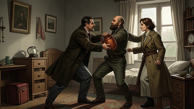 Kraken’s Ambush from "Homunculus". Violence in a Lodging House A staged encounter Deener tricks Kraken with a woman’s disguise and attacks him with the peapot.