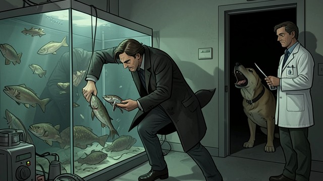 Pule Enters the Oceanarium from "Homunculus". A Theft in the Dark A clumsy heist Pule breaks into the oceanarium to steal a carp for Narbondo.