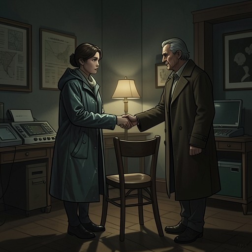 The Captain and Nell from "Homunculus". Captain Powers gives Nell shelter and trust, then helps her move from secrecy toward a possible life with her family.