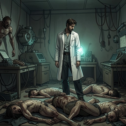 Immortality and Decay from "Homunculus". The novel tests the promise of arrested decay against Sebastian’s corruption and the bodies left behind by the experiments.