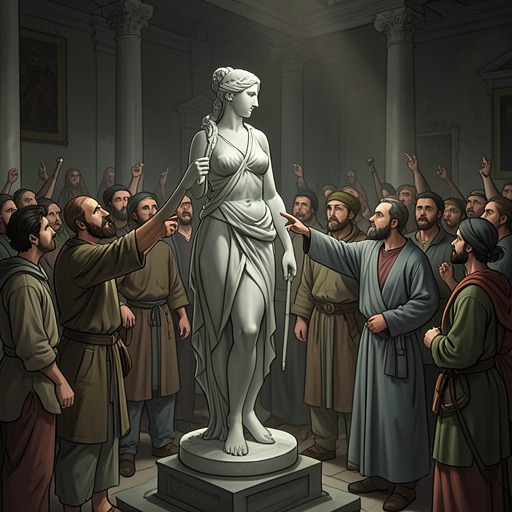 The Anatomy of a Miracle from "Homunculus". Shiloh, Narbondo, and the onlookers each interpret apparent miracles differently, revealing the gap between spectacle and restoration.