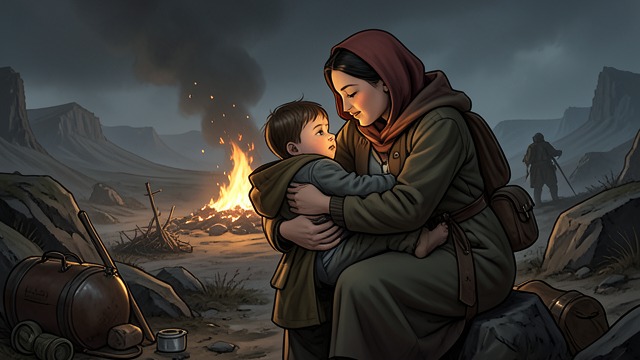 Leaving Moscow from "Promise at Dawn". Leaving Moscow Flight west His mother carries him away from Russia through a landscape of cold, illness, and uncertainty.
