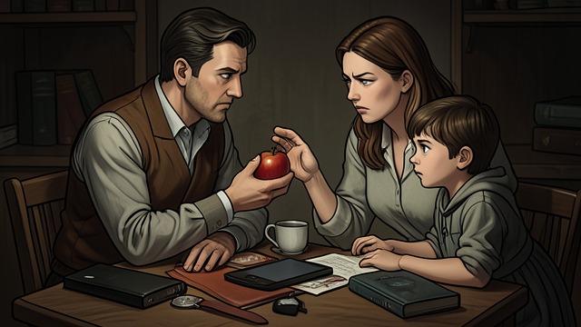 The Apple Confrontation from "Promise at Dawn". The Apple Confrontation A claim on intimacy Zaremba sits beside the mother and takes an apple from the offering she has brought her son.