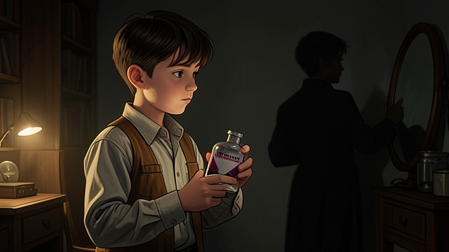 作家的形成,《黎明的承诺》中的场景。瓶子与绝对 孩子的实验 一个男孩告诉他,护身符可以实现愿望。他想象母亲能够拥有财富与声望,却发现没有任何具体的奖赏能够回应他内心更深处的渴望。 艺术家的第一个问题 这次相遇让他感受到某种无法企及的绝对。后来,他认识到,这种受挫的渴望是自己艺术想象力的早期源泉之一。