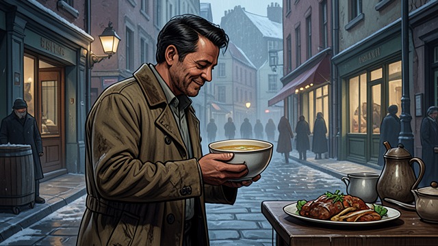 A Student’s Empty Stomach from "Promise at Dawn". A Student’s Empty Stomach Hunger and shame Unable to afford food, the narrator walks across Paris hoping friends will invite him to dinner.