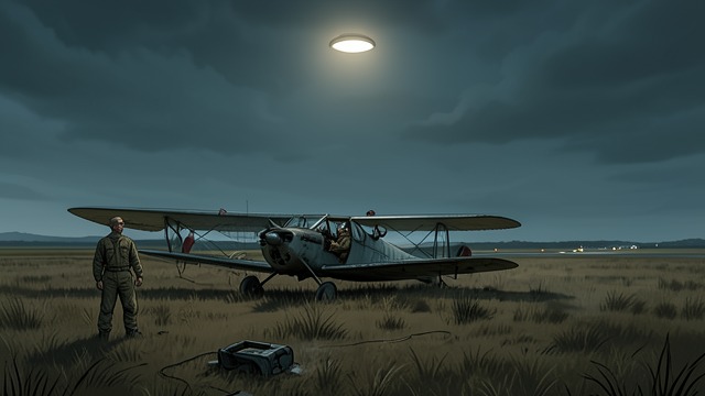 The Blind Pilot’s Landing from "Promise at Dawn". The Blind Pilot’s Landing Hit over the target Arnaud Langer is blinded by flying fragments as the narrator is wounded.