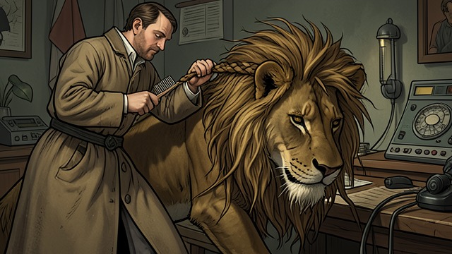 The Braided Mane from "My Father's Dragon". Grooming as Distraction A vulnerable pride Lion threatens Elmer while worrying that his tangled mane will disappoint his visiting mother.