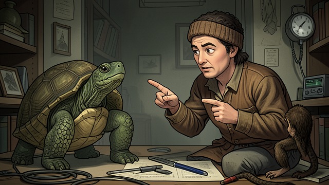 The Wrong Identification from "My Father's Dragon". A Visitor Misnamed The exchange Tortoises ask Elmer whether he is a monkey and imagine he may be carrying his sick grandmother.