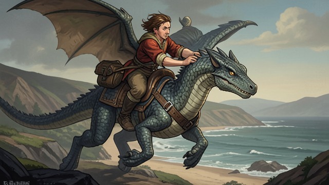 An Invitation to Ride from "My Father's Dragon". A Freely Offered Flight The question Baby Dragon asks where they should go. Elmer climbs onto his back and chooses the shore of Island of Tangerina.