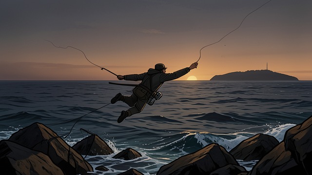 The Return Direction from "My Father's Dragon". A Journey Reversed Escape over the same coast After freeing Baby Dragon, Elmer flies over Ocean Rocks and away from Wild Island.